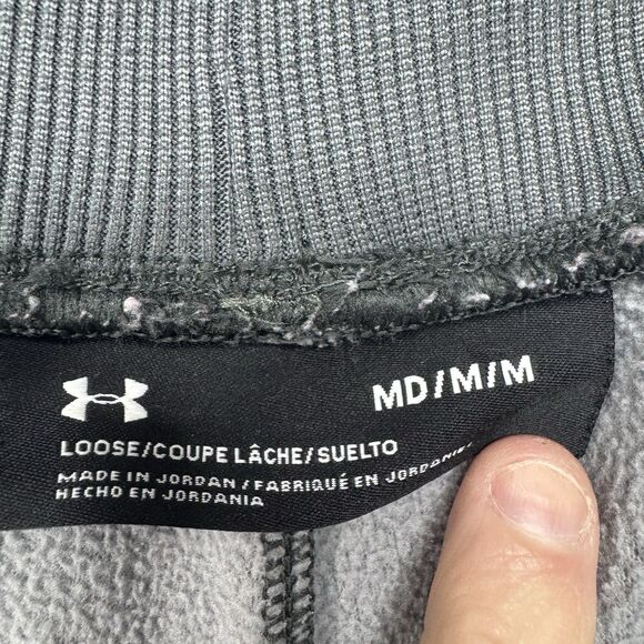 Under Armour Icon Fleece Wide Leg Sweatpants Women Medium Heather Gray Cold Gear - Picture 10 of 14